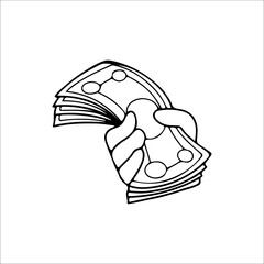vector illustration of hand holding money