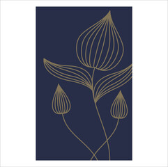 Vector lotus leaves botanical modern, art deco wallpaper background. Line design for interior design, textile patterns, textures, posters, package, wrappers, gifts etc. Eps 10