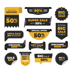 Sale discount tag label set vector