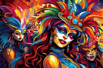 Poster Carnival Vibrant and colorful spirit of carnival celebrations,Generated with AI © nongluk w