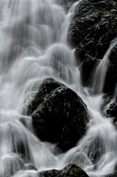 Beautiful waterfall in Sooke, BC, Canada. Long exposure