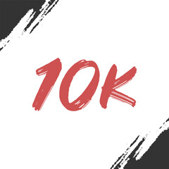 10k followers brush stroke style