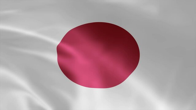 Japan flag is waving 3D animation. Japan flag waving in the wind. National flag of Japan. flag seamless loop animation