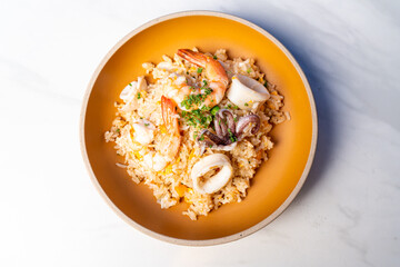 Seafood Fried Rice on plate