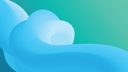 Light Blue Color gradation with 3D effect. Fluid shape background. Modern and abstract. Creative	