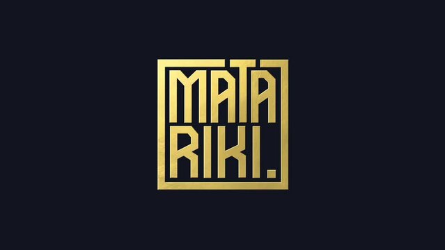NZ Matariki Maori New Year animated title in gold 