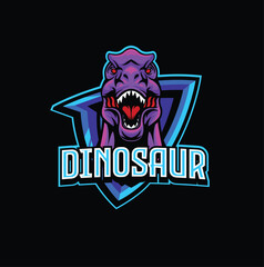 Vector illustration of trex mascot logo template for sport team and gaming team