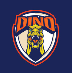 Vector illustration of trex mascot logo template for sport team and gaming team © harrisaputra