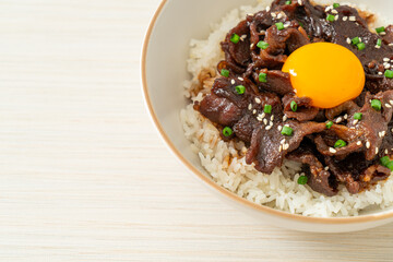 Rice with Soy-Flavoured Pork or Japanese Pork Donburi