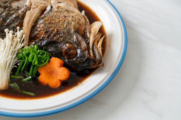 Boiled Fish Head with Soy Sauce