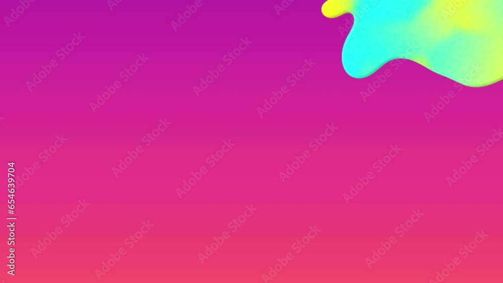 Poster animation of multicolored liquid pattern over gradient background