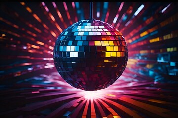 shiny disco ball,light,dance,mirror,sphere,music,culb,Ai generated 