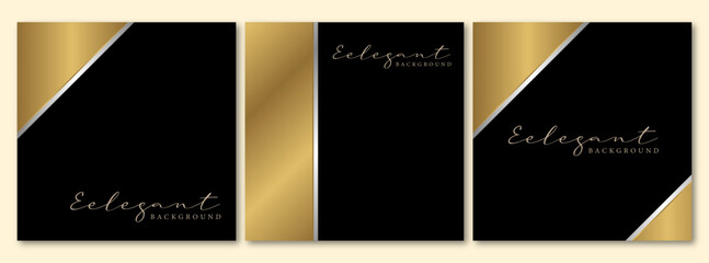 set of luxurious square golden background for invitation or social media template