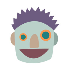ゾンビの顔。フラットなベクターイラスト。
Face of a Zombie. Flat designed vector illustration.