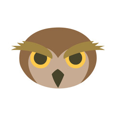 フクロウの顔。フラットなベクターイラスト。
Face of an owl. Flat designed vector illustration.