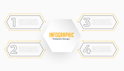 4 steps infographic sequence timeline template in geometric style