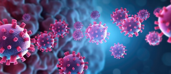 Coronavirus flu outbreak and dangerous viral strain as a render in a medical pandemic concept - obrazy, fototapety, plakaty