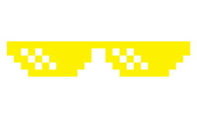 Pixel art yellow glasses on transparent background
