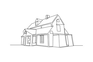 Vintae house. Minimalist building concept. Towers city business architecture, apartment and office building, urban landscape. Vector illustration in trendy flat style isolated on white background