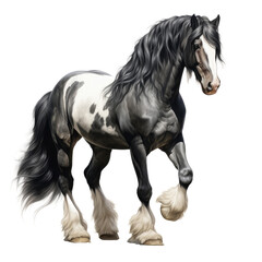 Obraz na płótnie Canvas Fresian horse on transparent background