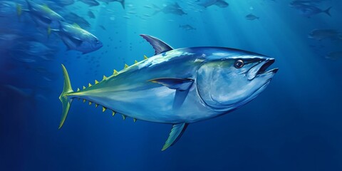 Bluefin Tuna Fish Under The Ocean