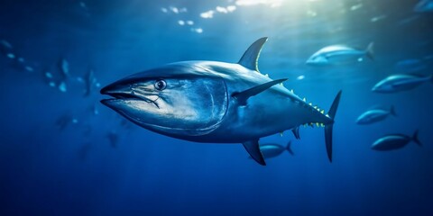 Fototapeta premium Bluefin Tuna Fish Under The Ocean