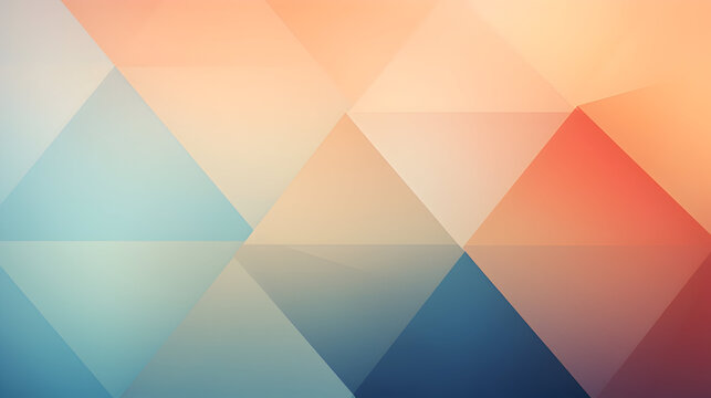 Background with intersecting geometric triangles in a harmonious blend of warm and cool colors, abstract triangle background