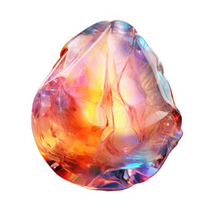 Opal gem on transparent background