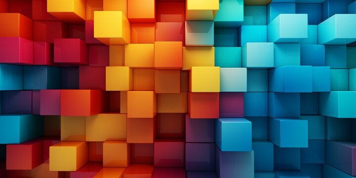 geometric colorful 3d shape pattern background