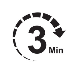 3 minute timer clock icon vector illustration eps