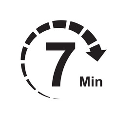 7 minute timer clock icon vector illustration eps