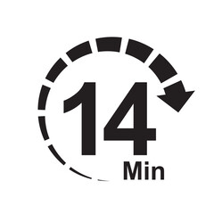 14 minute timer clock icon vector illustration eps