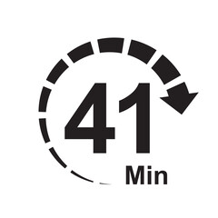 41 minute timer clock icon vector illustration eps