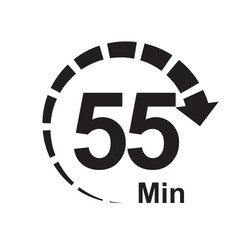 55 minute timer clock icon vector illustration eps