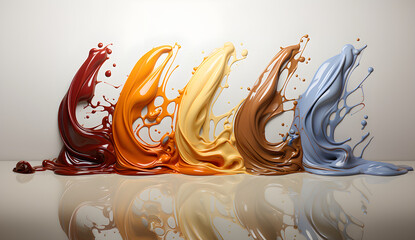 Chocolate splashes clipart, liquid emulsion printing, aquirax uno, soggy. - obrazy, fototapety, plakaty