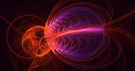 3D manual rendering abstract fractal light background