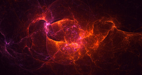 3D manual rendering abstract fractal light background