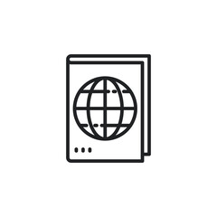 Passport outline icon. Vector illustration. Isolated icon is suitable for web, infographics, interfaces, and apps.