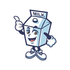 Cute milk cardboard box mascot