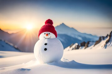 snowman in the mountains