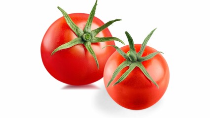 Fresh tomatoes isolated on white background