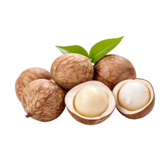 macadamias nuts on a white background, Macadamia Delight: Nutty Goodness on a Clean White Background. Nuts
