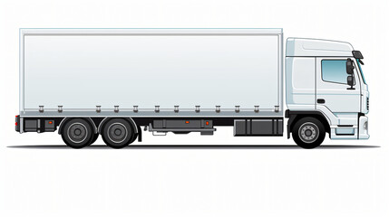Vector illustration of trailer truck isolated on white background
