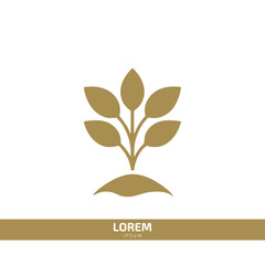 Flower plant logo vector template