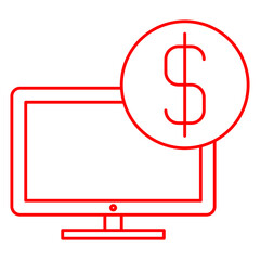 red line monitor icon, architecture, design, construction, white, blue, city, ambon, block, business, building, box, abstract, analytics, cube, 3d, water, tropical, transport, traffic, computer, icon,