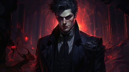 vampire lord, digital art illustration, Generative AI