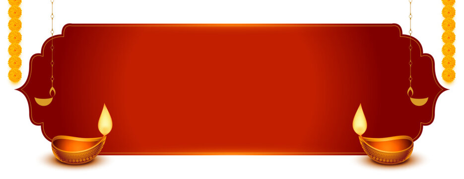 shubh deepavali wishes banner with text space and oil lamp