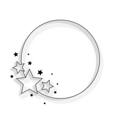 simple empty round frame with kirakira stars decoration