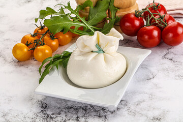 Creamy Italian traditional Burrata cheese