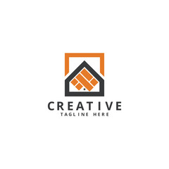 Heating floor logo with modern concept. 